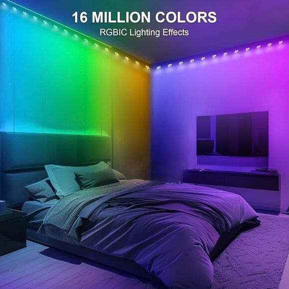 LemonRole String Downlights, Smart RGB+IC+WW LED String Lights Alexa, - Picture 2 of 10